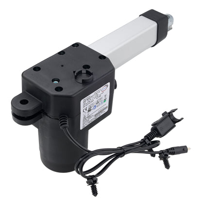 Electric actuator with wiring on a white background
