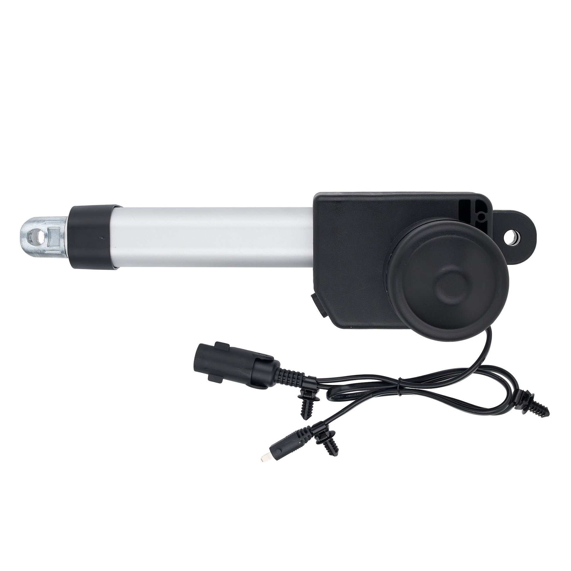 Electric actuator with wiring on a white background