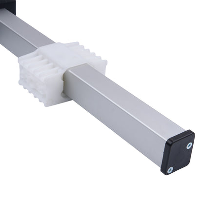 Metal crossbar with white foam padding on a white background