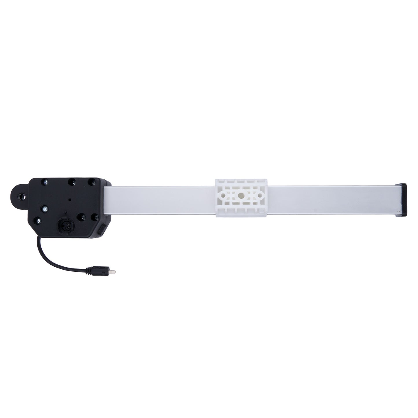 Light bar with black end cap and USB cable on a white background