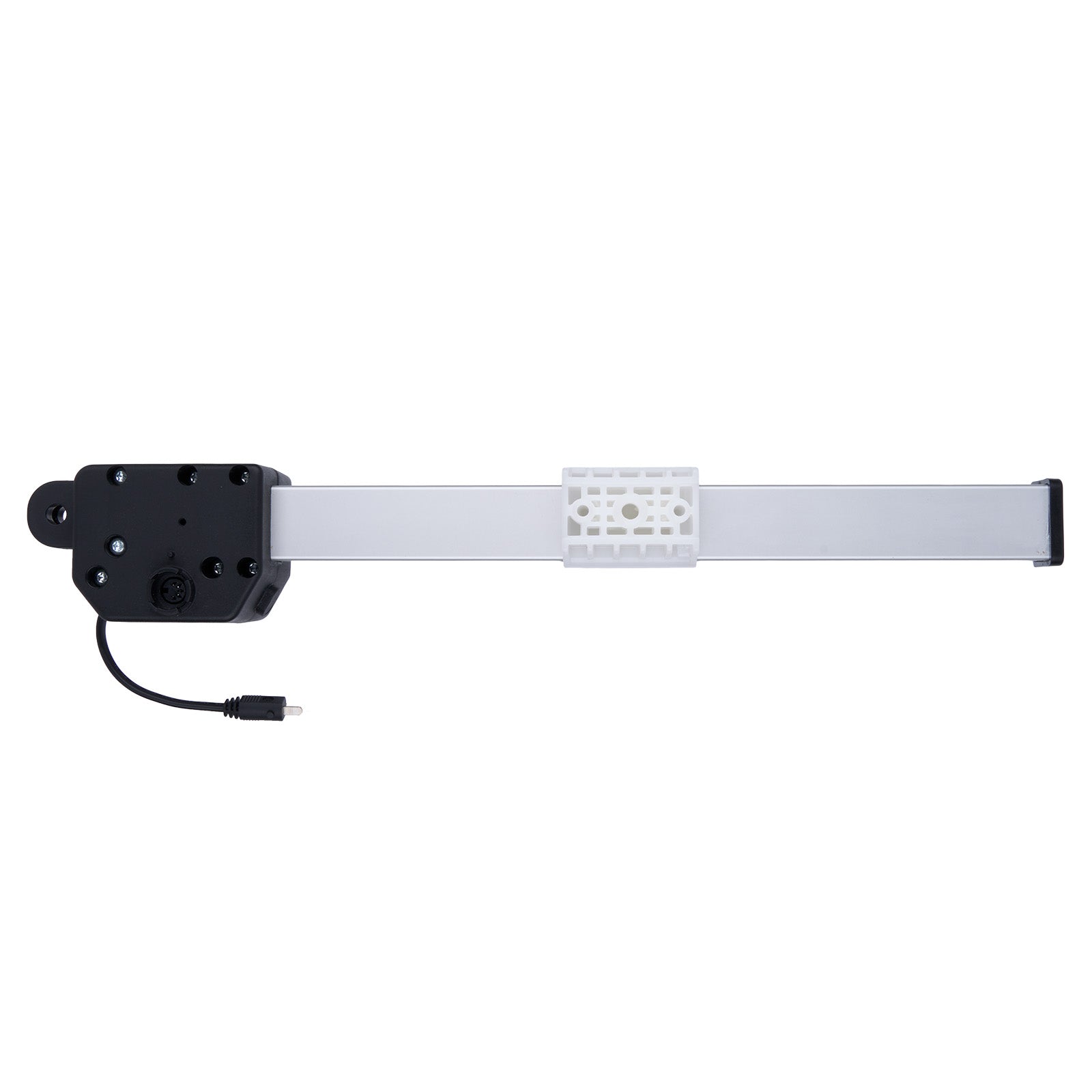 Light bar with black end cap and USB cable on a white background