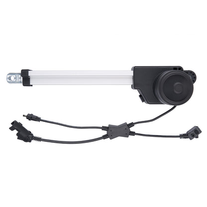 Car window motor with wiring on a white background