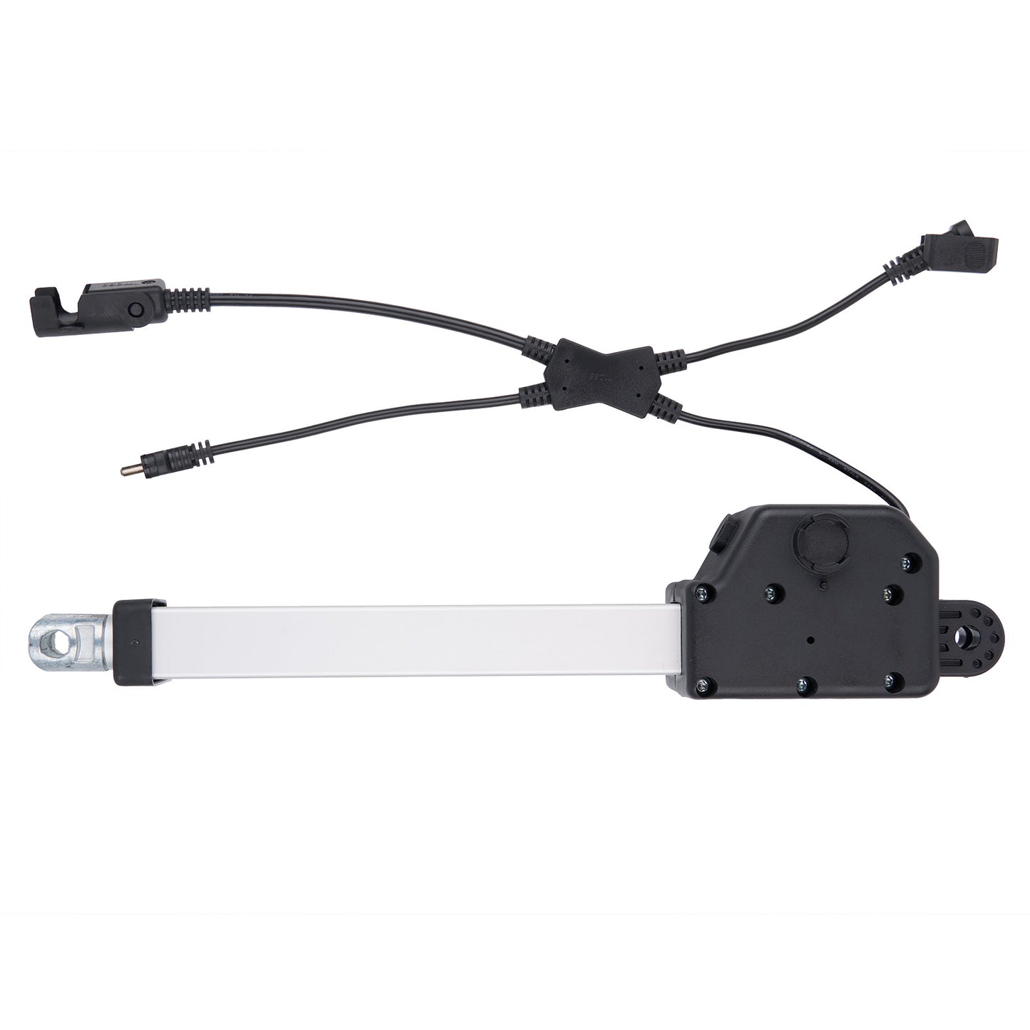 Car window regulator with wiring on a white background