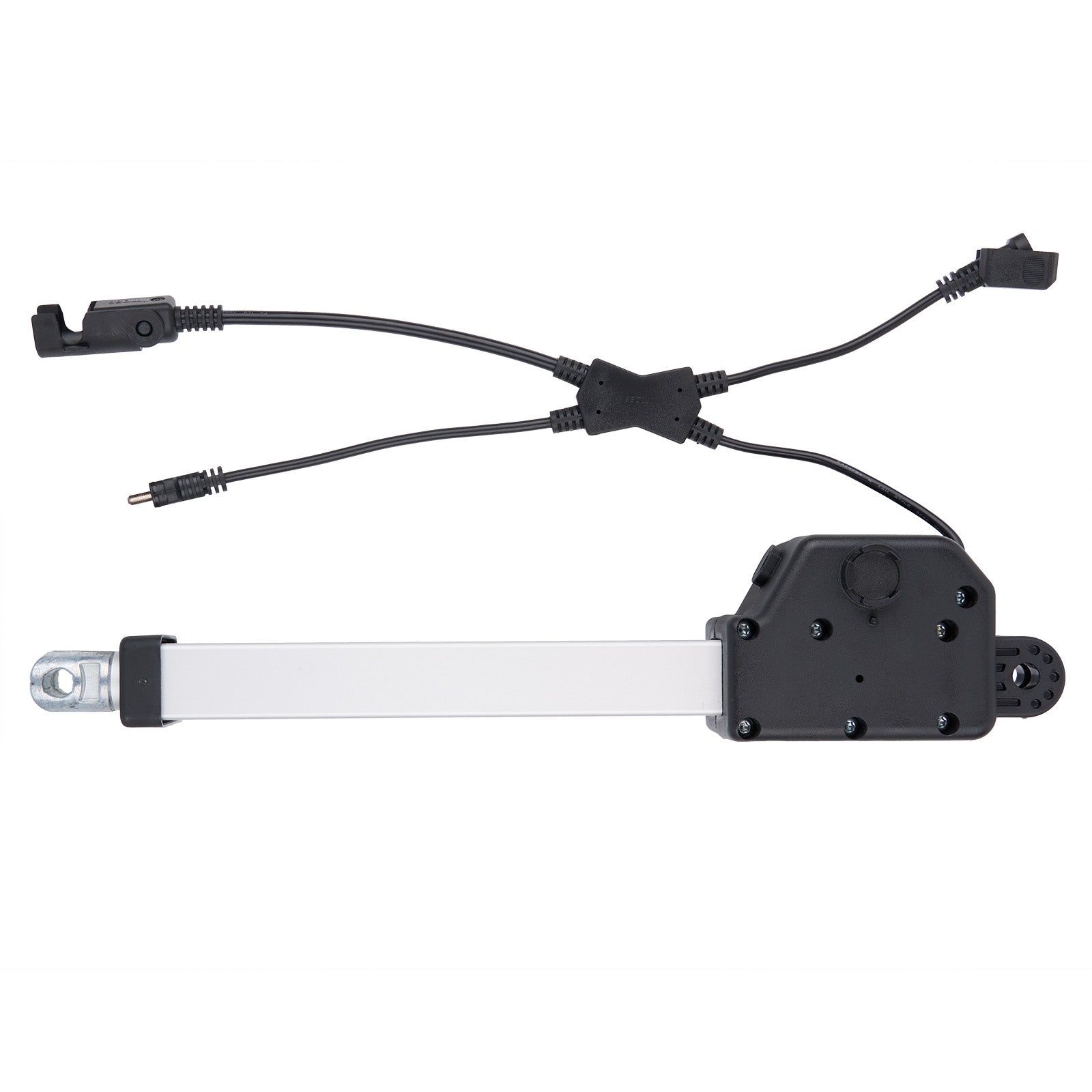 Car window regulator with wiring on a white background