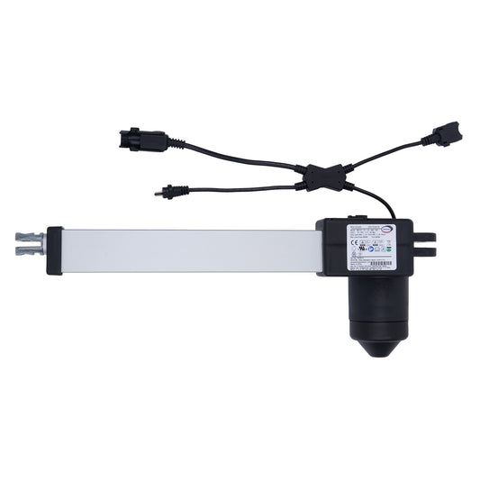Mechanical linear actuator with cables on a white background