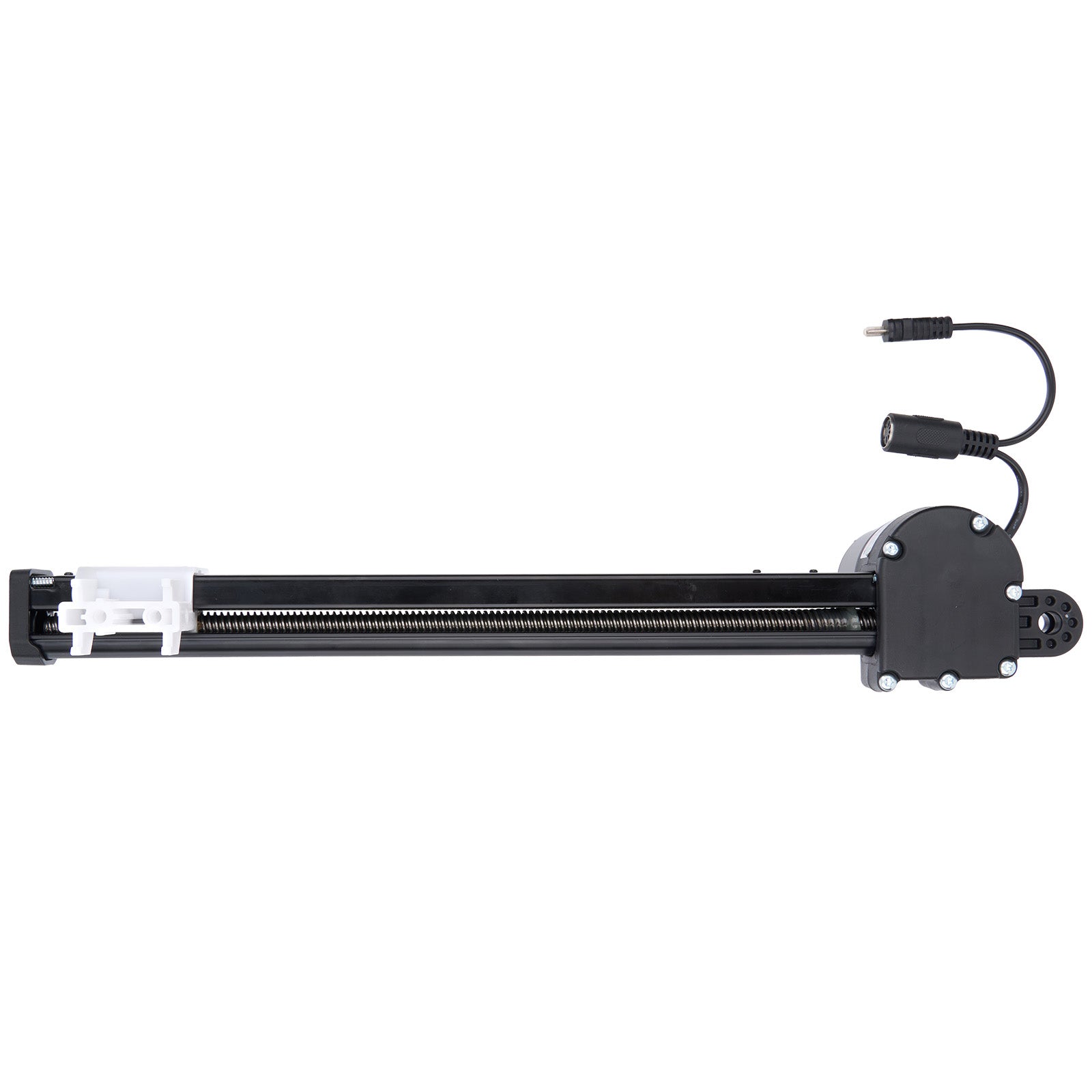 Mechanical linear actuator on a white background