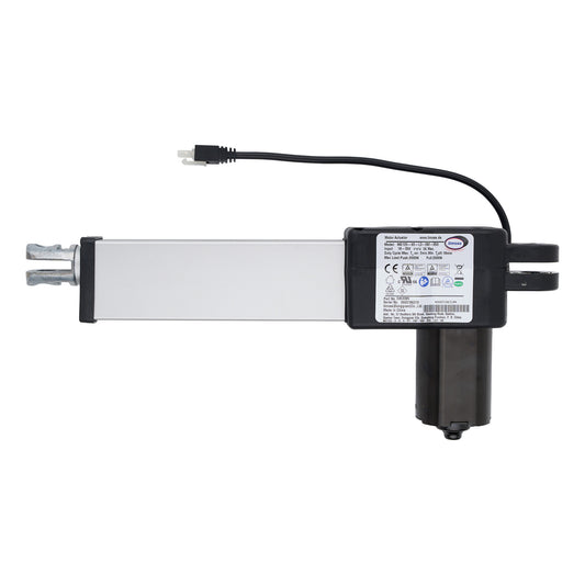 Electric actuator with cables on a white background