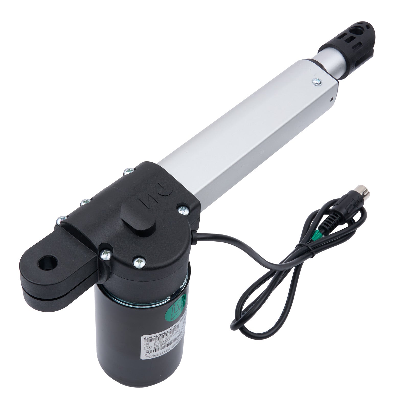 Electric linear actuator with cable on a white background