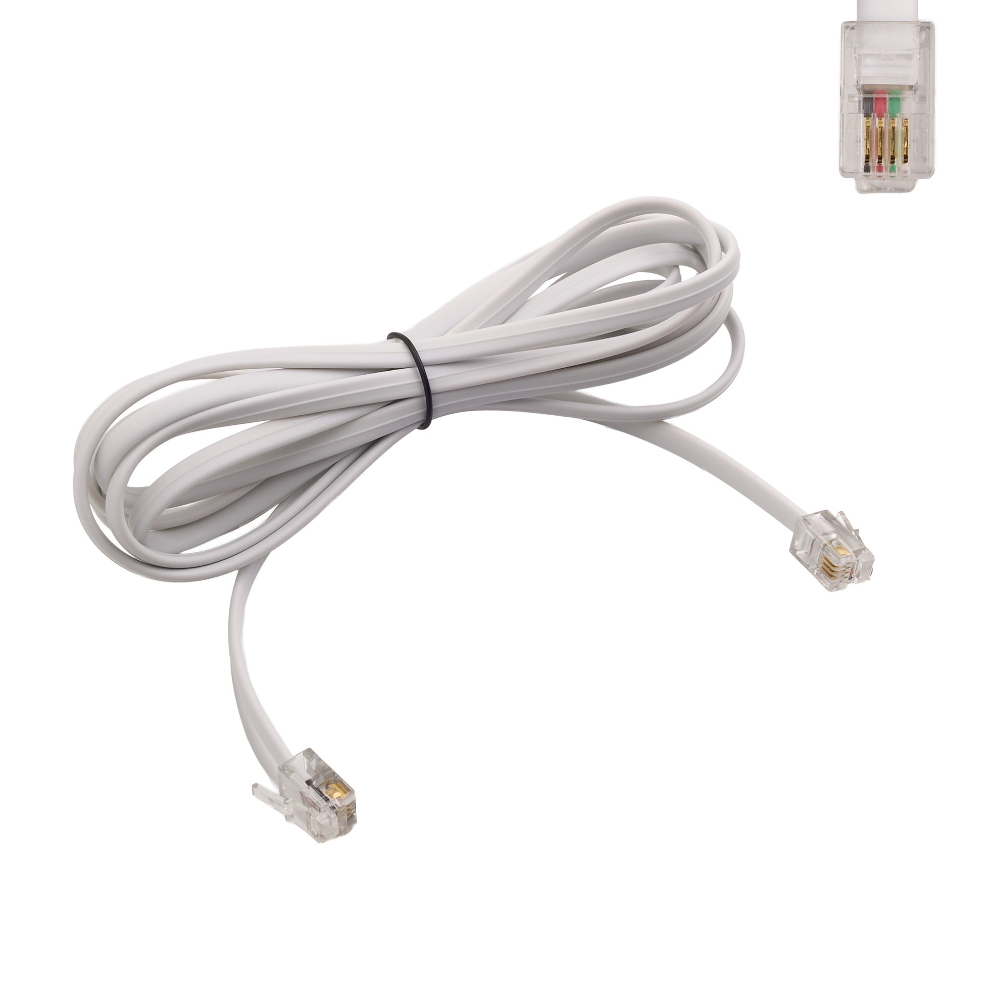 4 Pin Crystal Plug Sync Control Cable for Adjustable Bed Base RJ11 Phone Plug Sync Control Cable - 4.9ft