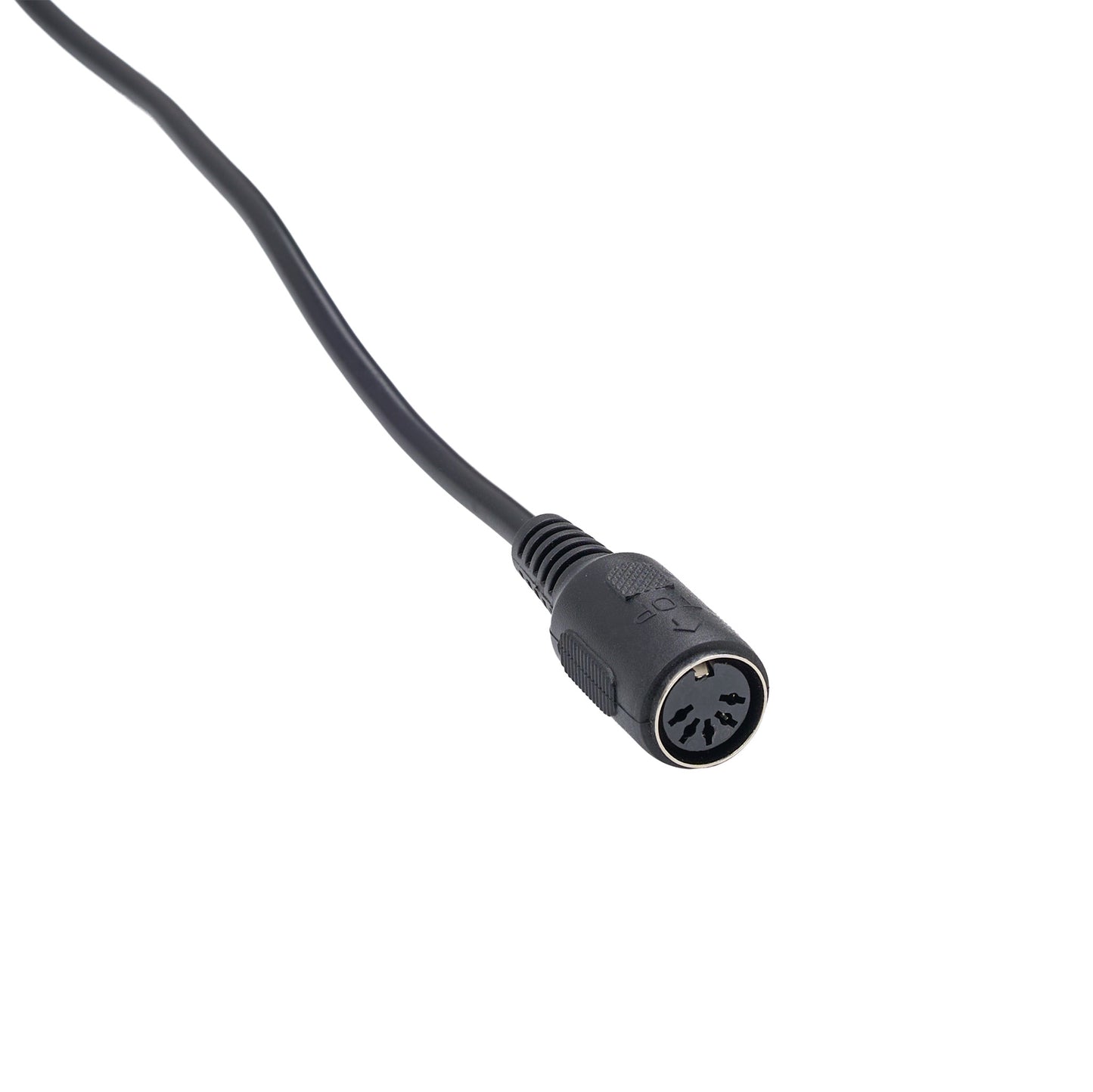 Metal rod with a threaded end on a white background