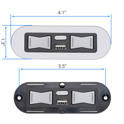 eMoMo HX90HULA 5 Button Switch for Power Recliner with Two Plugs & USB port