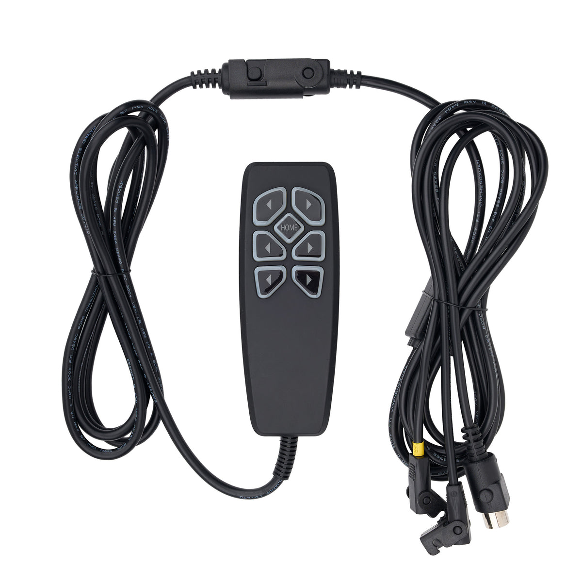 7-Button Remote Controller with 3 Connectors for 3-Motor Recliners