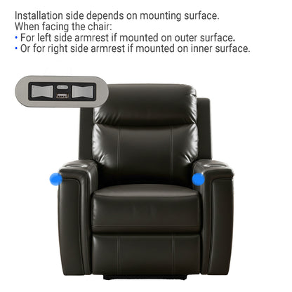 eMoMo HX90HULA 5 Button Switch for Power Recliner with Two Plugs & USB port