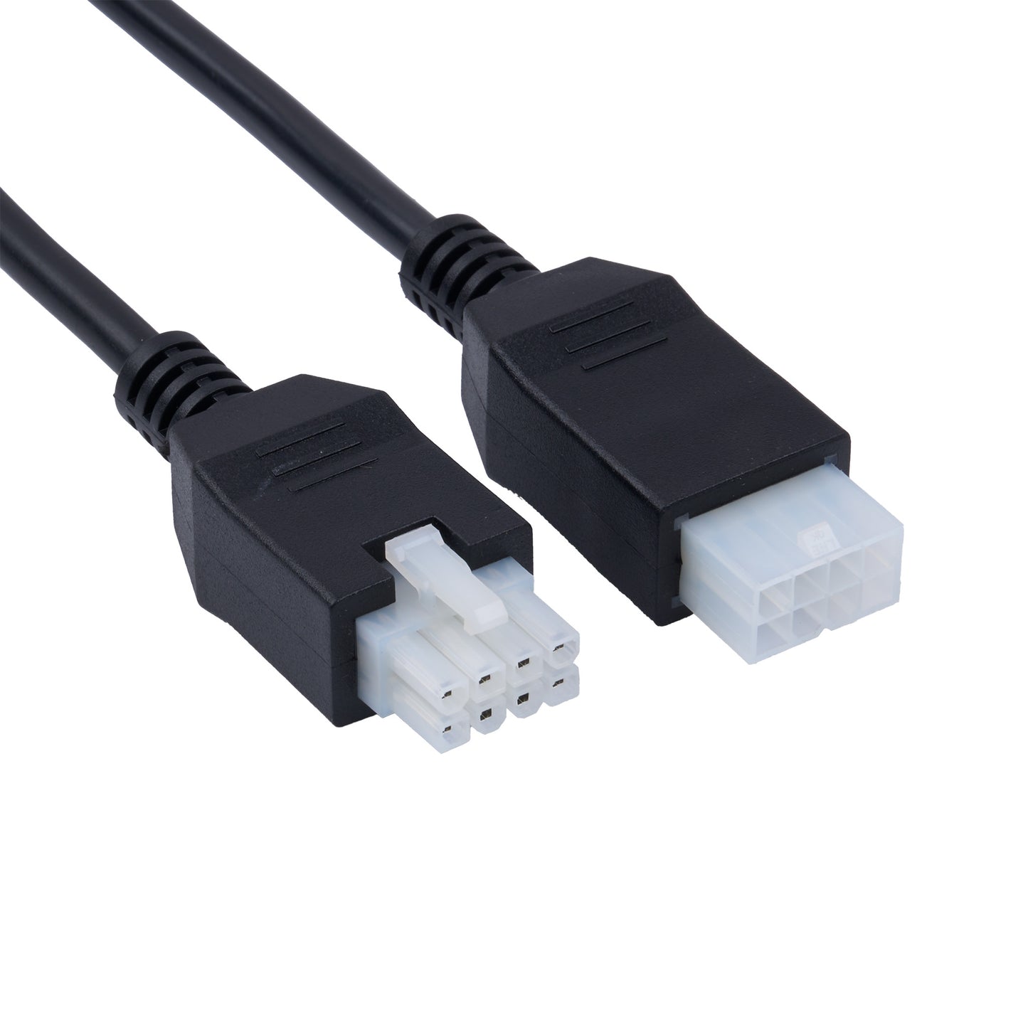 Two black USB extension cables on a white background