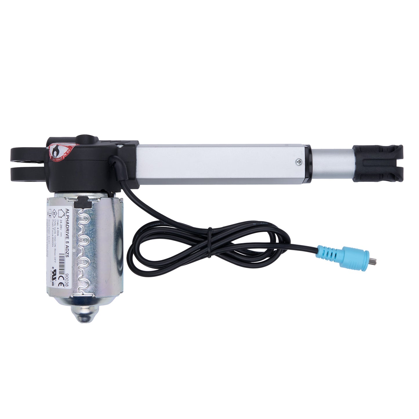 Electric actuator with cable on a white background