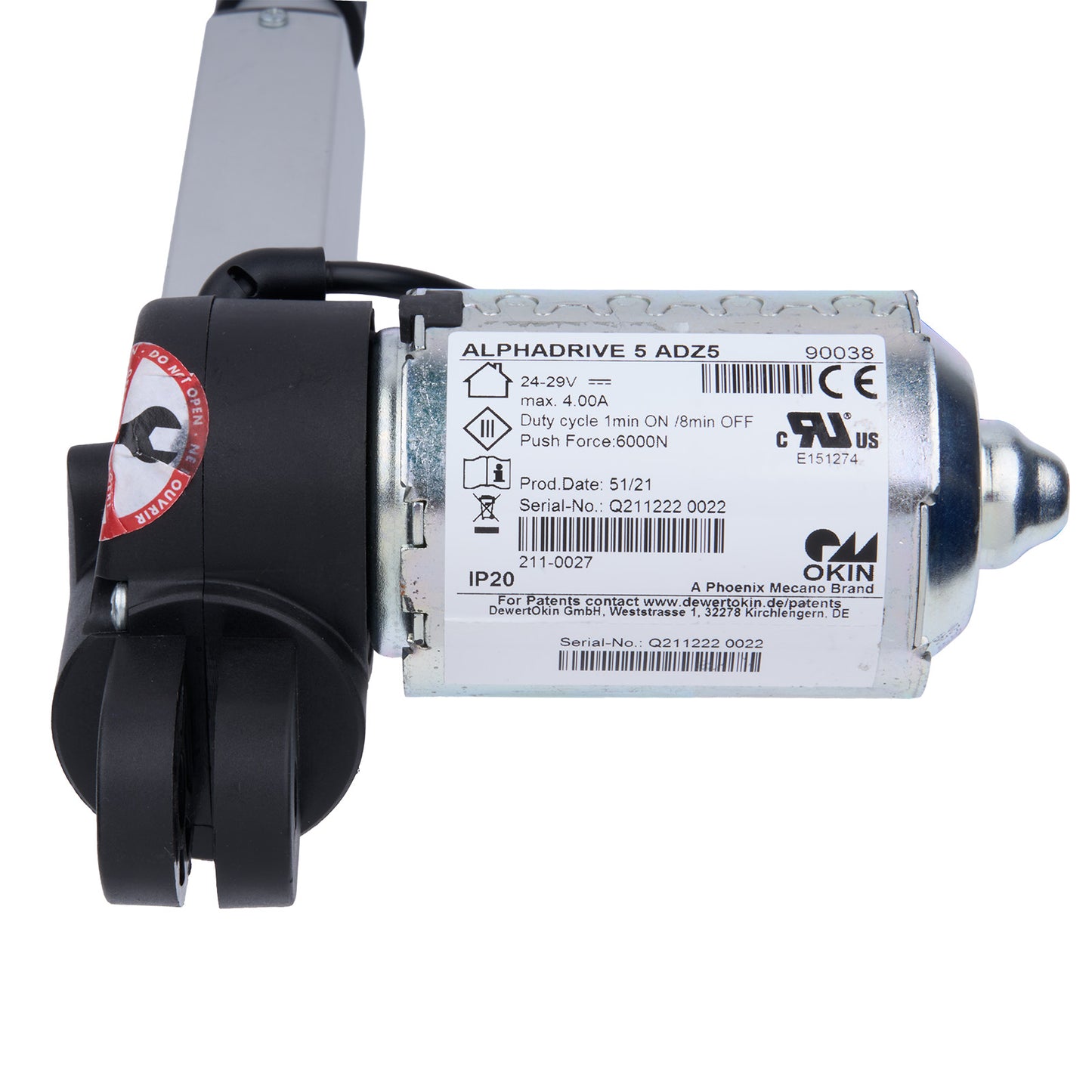 Mechanical component with OKIN branding on a white background