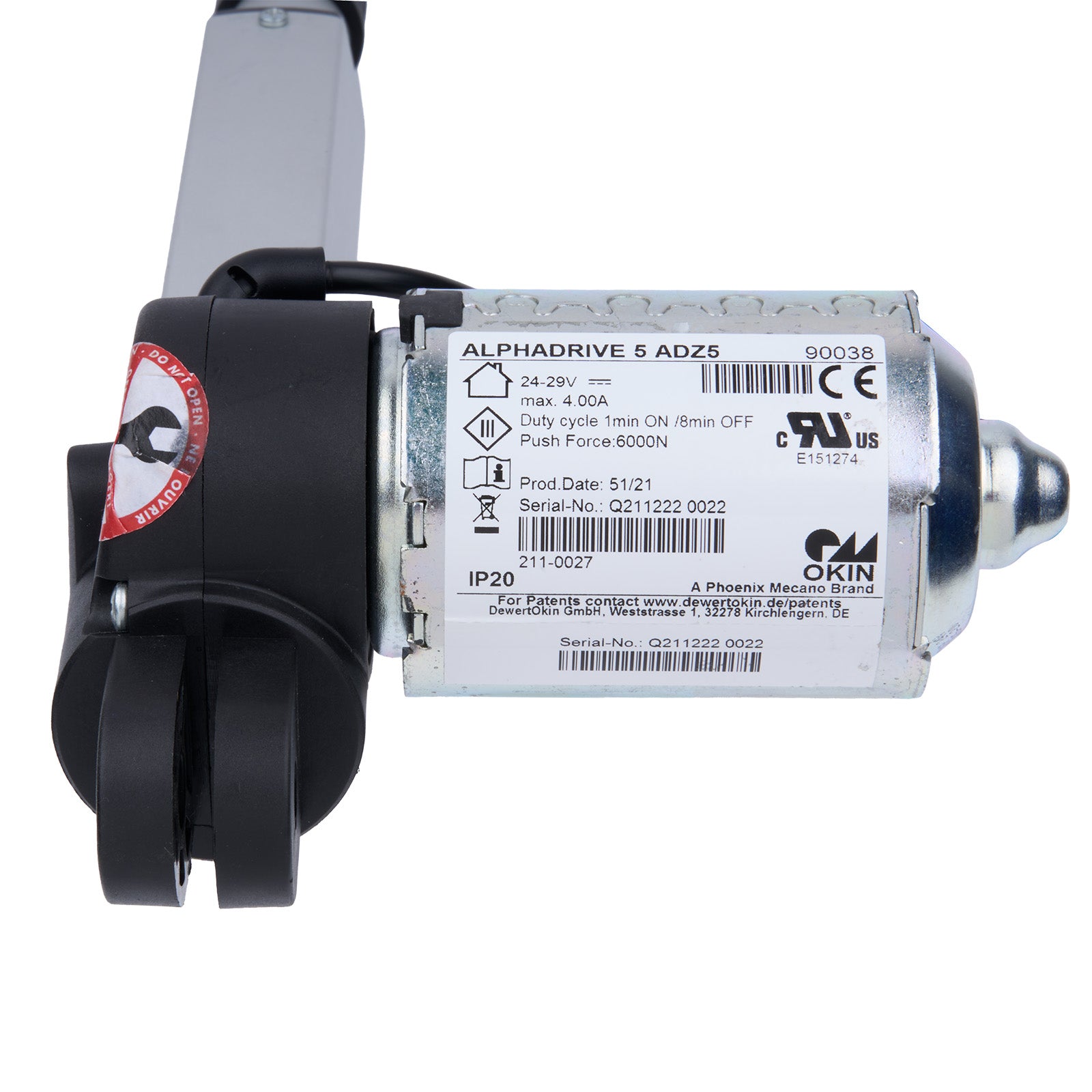 Mechanical component with OKIN branding on a white background