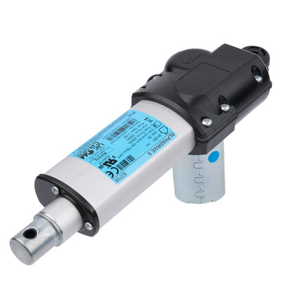 Pneumatic tool with a blue label on a white background