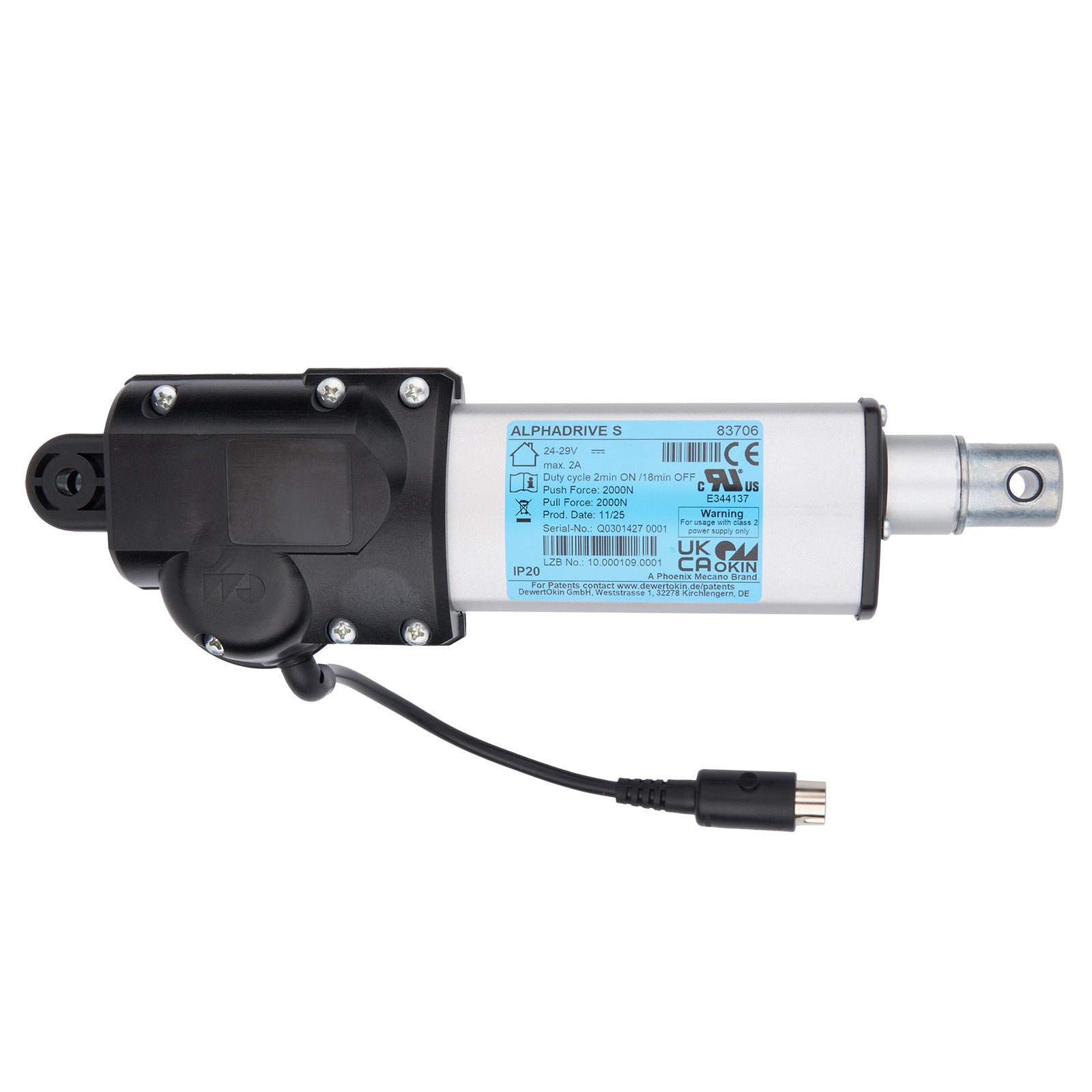 Mechanical component with visible branding on a white background