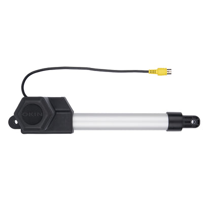 Okin linear actuator with cable on a white background