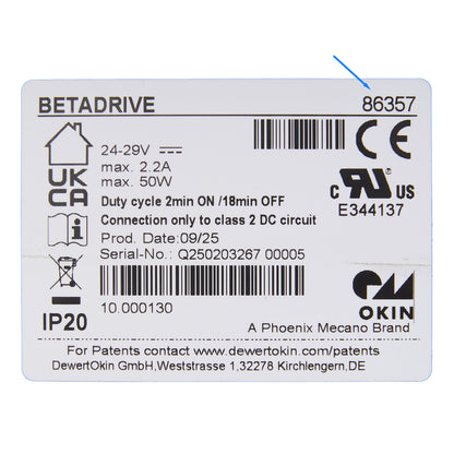 10.000130 OKIN BETADRIVE 86357 Linear Actuator for Recliner/Lift Chair LZB