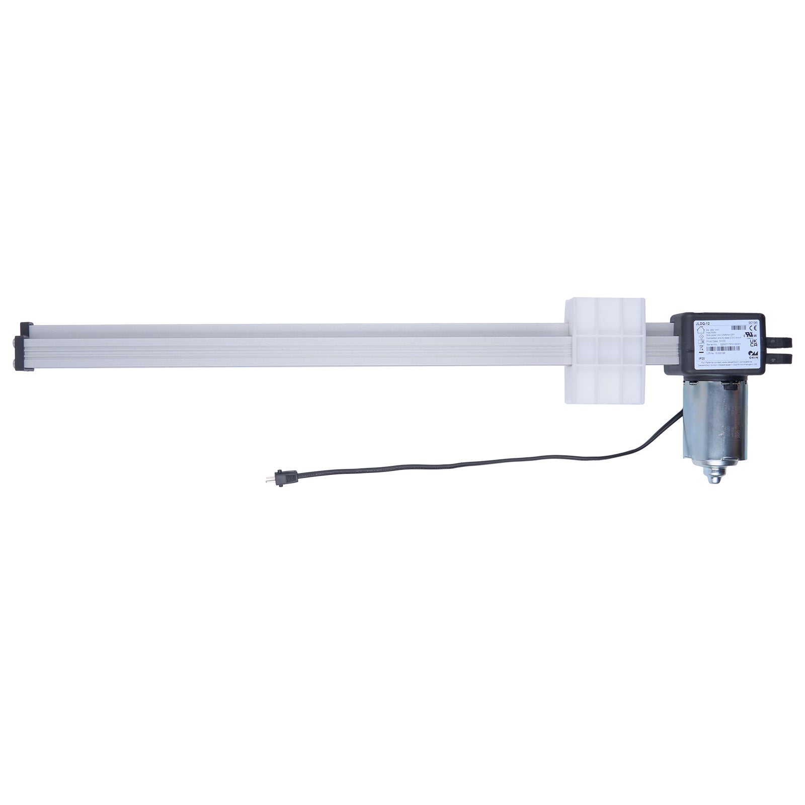 Linear actuator with control panel on a white background