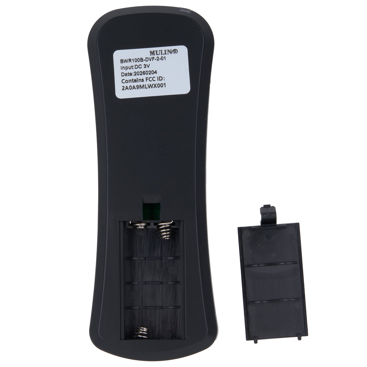 Back view of BWR100B-DVF-2-01 12-Button Wireless Remote Controller 