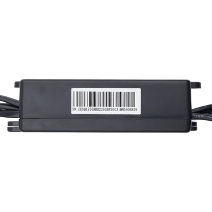 A black rectangular electronic power supply or adapter with a white barcode label on the top surface, shown against a plain white background.