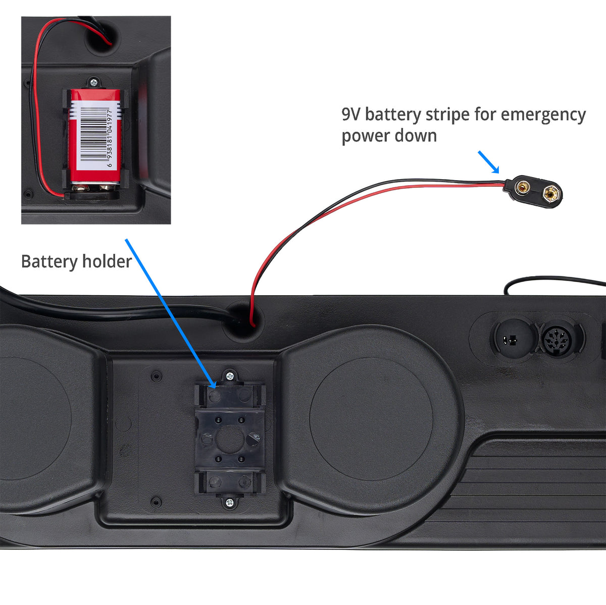 Battery stripe and Holder of the Richmat HJA3 Dual Motor Linear Actuator 