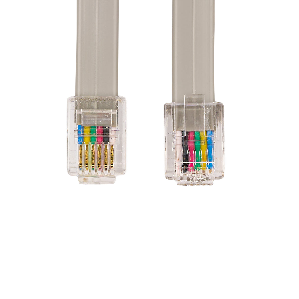Close up view of the 6 pin crystal plug for Adjustable Bed Base Sync Cable