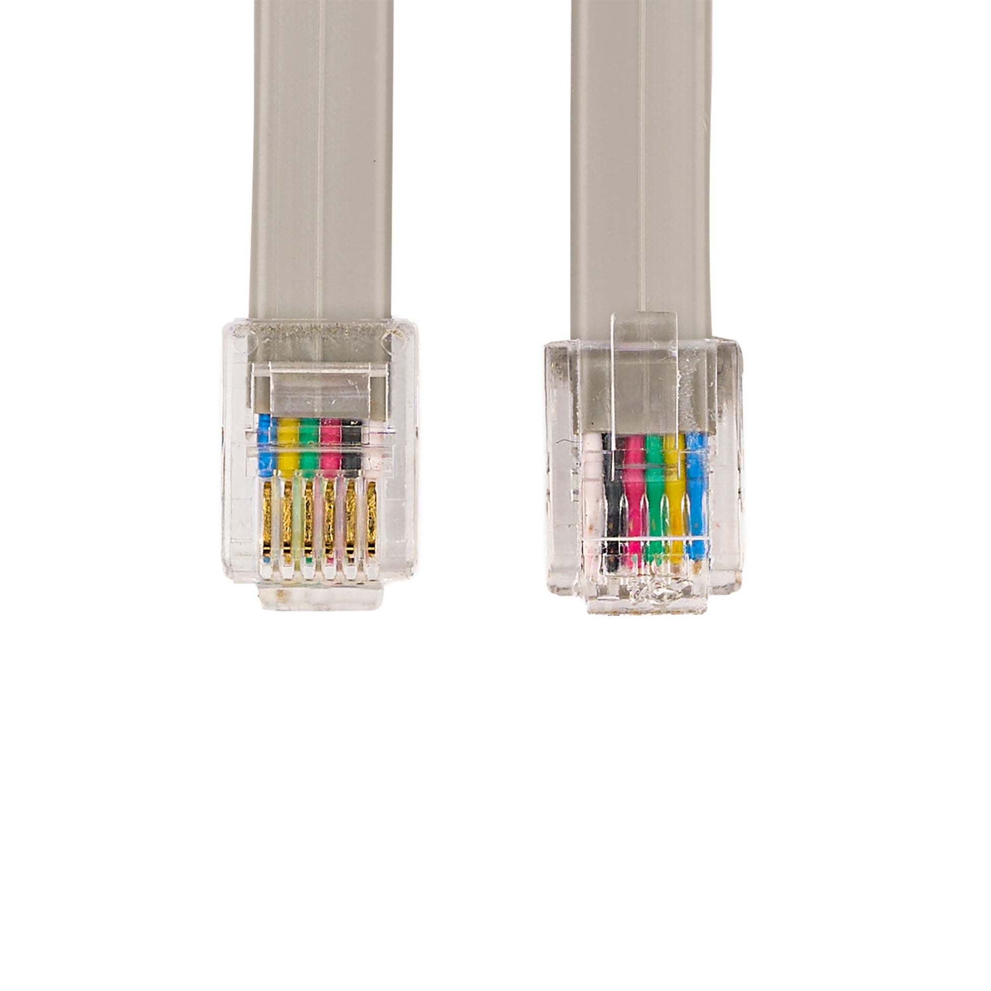 Close up view of the 6 pin crystal plug for Adjustable Bed Base Sync Cable