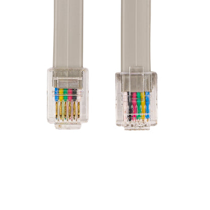 Close up view of the 6 pin crystal plug for Adjustable Bed Base Sync Cable