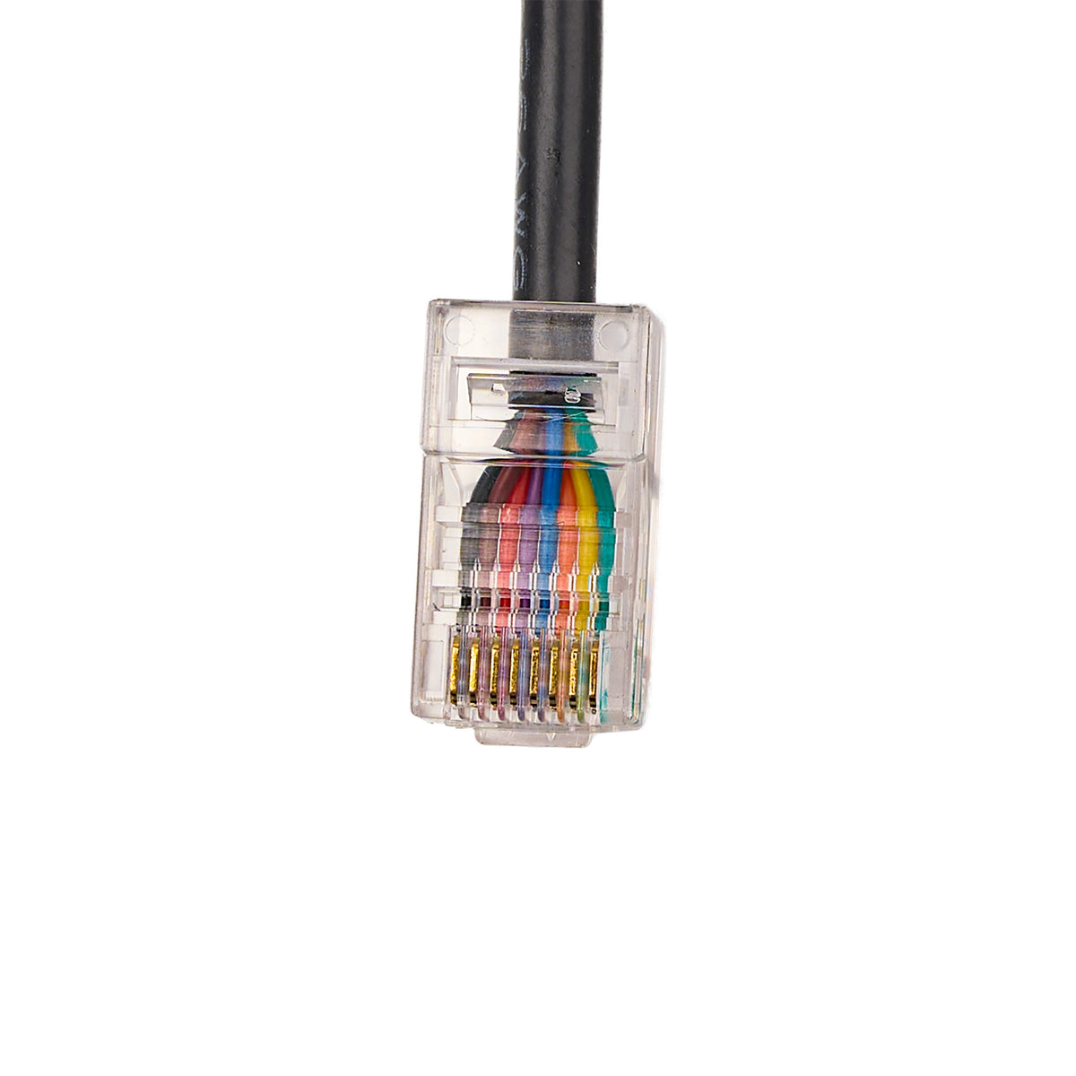 Close up view of the connector of the 8 Pin Crystal Plug Sync Control Cable for Adjustable Bed Base 