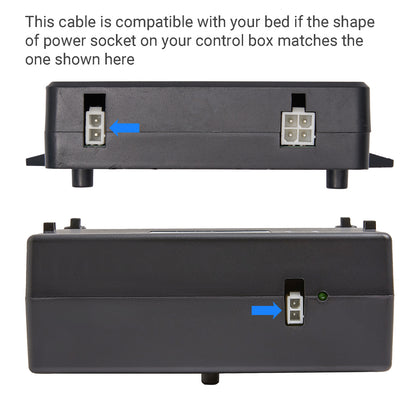 Black electronic control box with power socket illustration on a white background