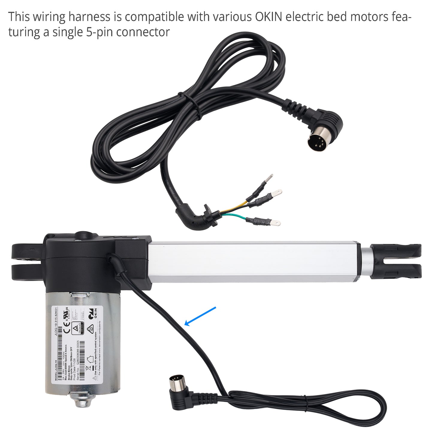 OKIN R5.742.01.003E 5-Pin Linear Actuator Wire Harness