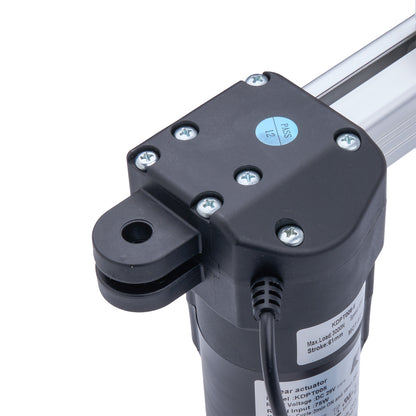 Mechanical actuator with visible branding on a white background