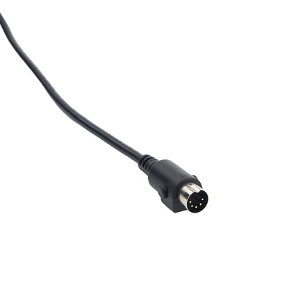 A black electrical cable with a multi-pin circular connector, shown on a plain white background.