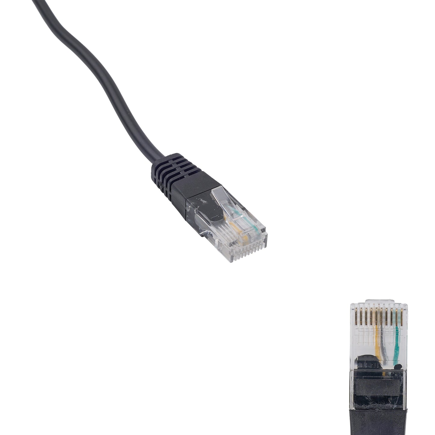 Ethernet cable with connector on a white background