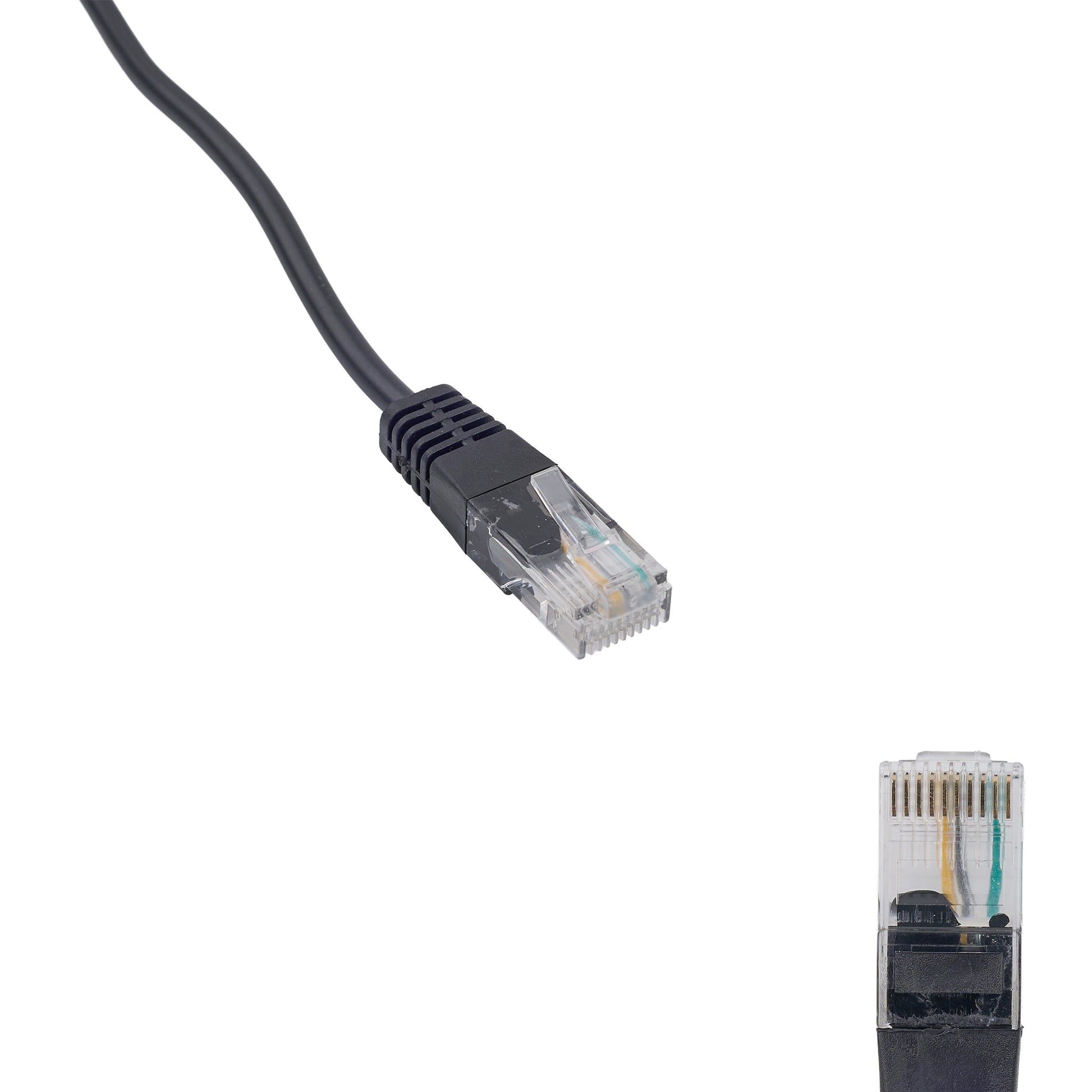 Ethernet cable with connector on a white background