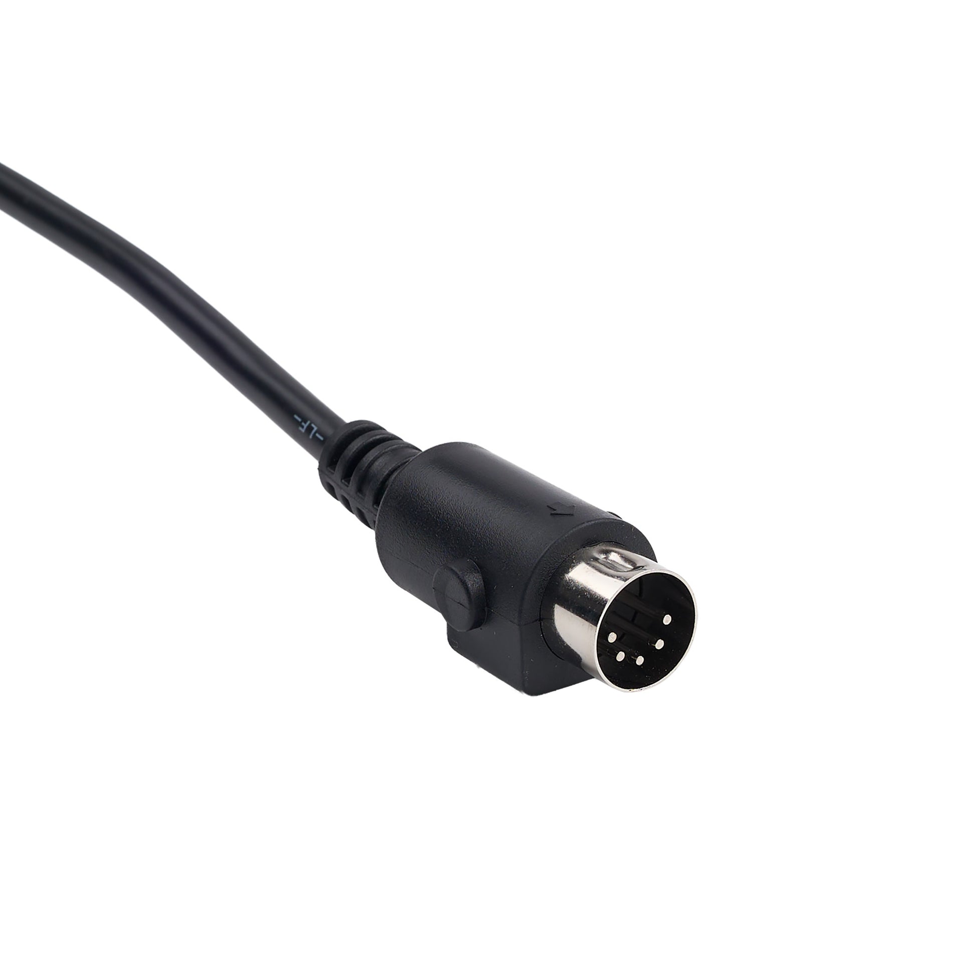 Black cable with a 4-pin connector on a white background