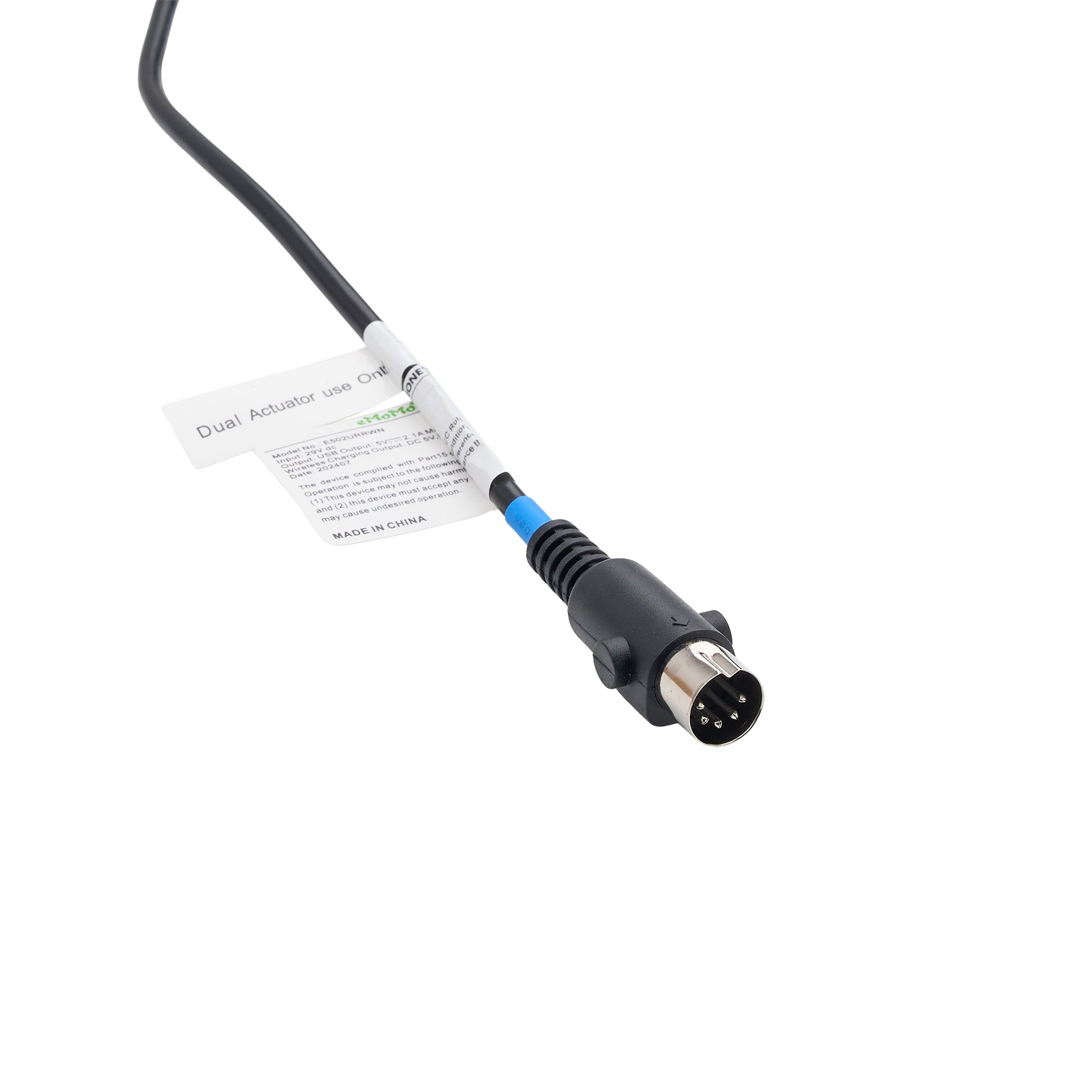 Cable with a plug on a white background