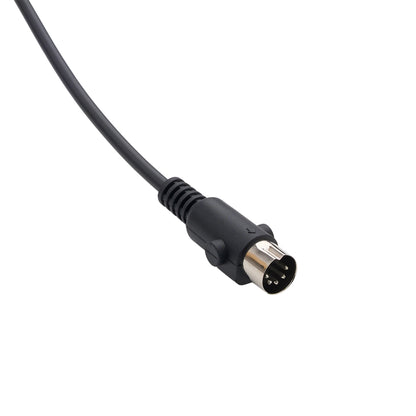 A black electrical cable with a multi-pin circular connector, shown on a plain white background.