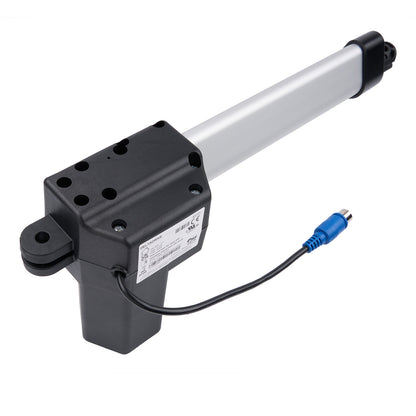 Mechanical actuator with cable connection on a white background