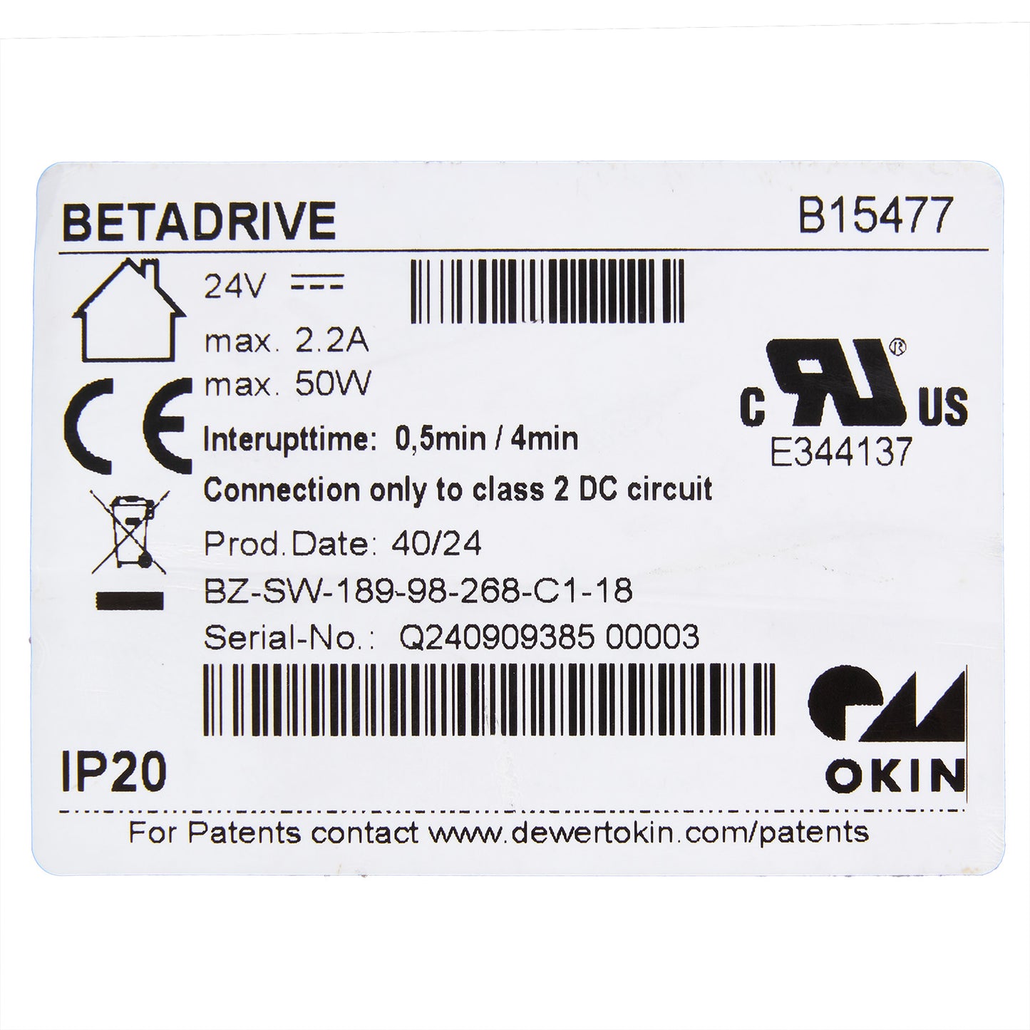 OKIN BETADRIVE B15477 Linear Actuator for Adjustable bed.