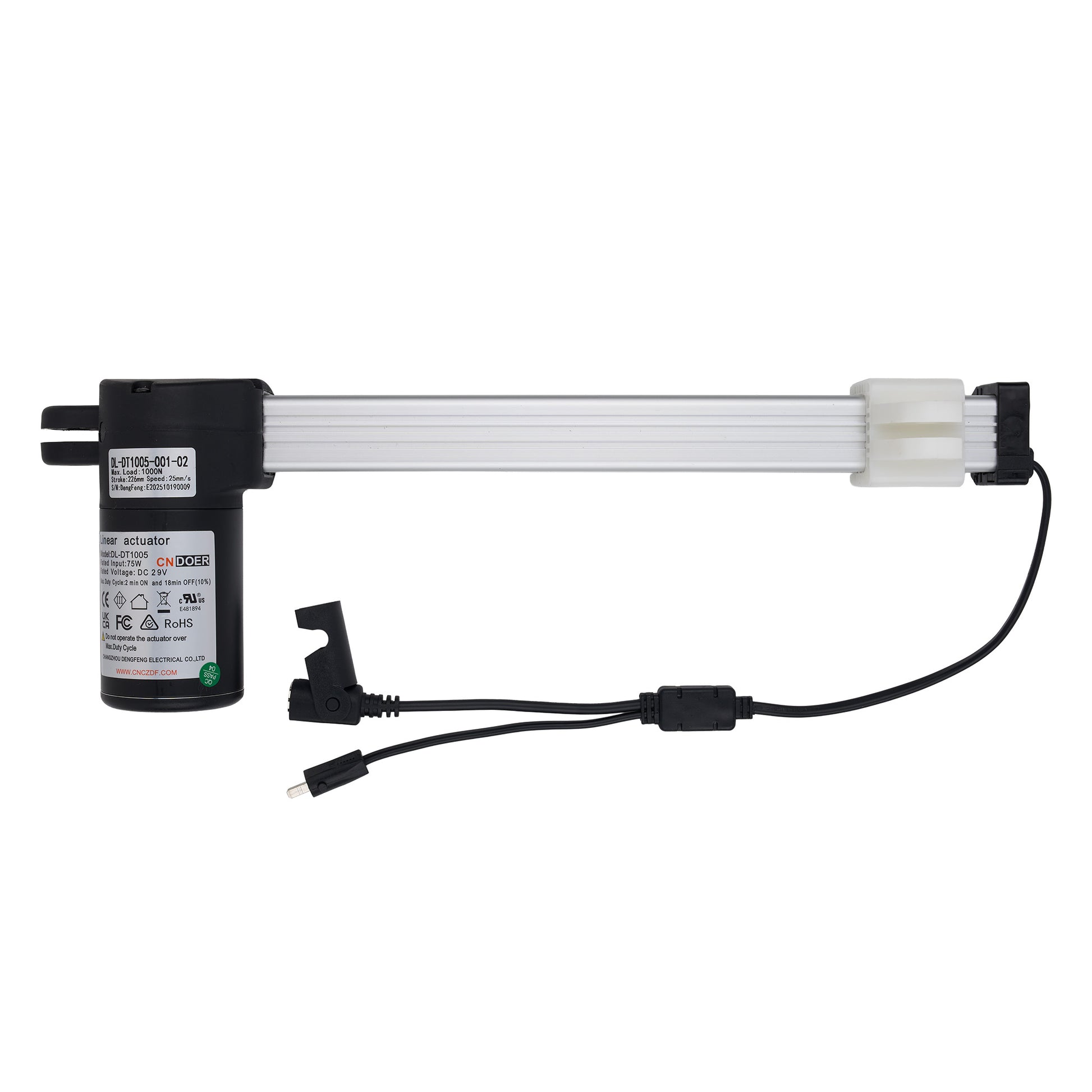Electronic component with connectors and wiring on a white background