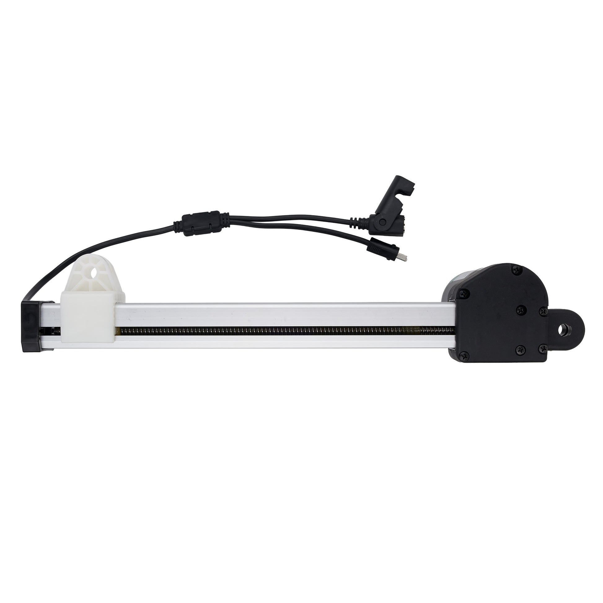 Mechanical component with black and white parts on a white background