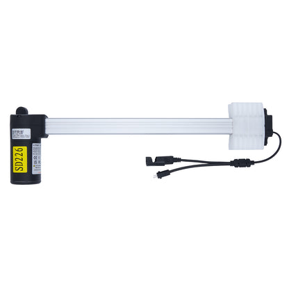 White light bar with black connectors on a white background