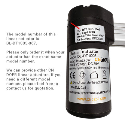 CNDOER DL-DT1005-067 Linear Actuator Motor by Changzhou DengFeng