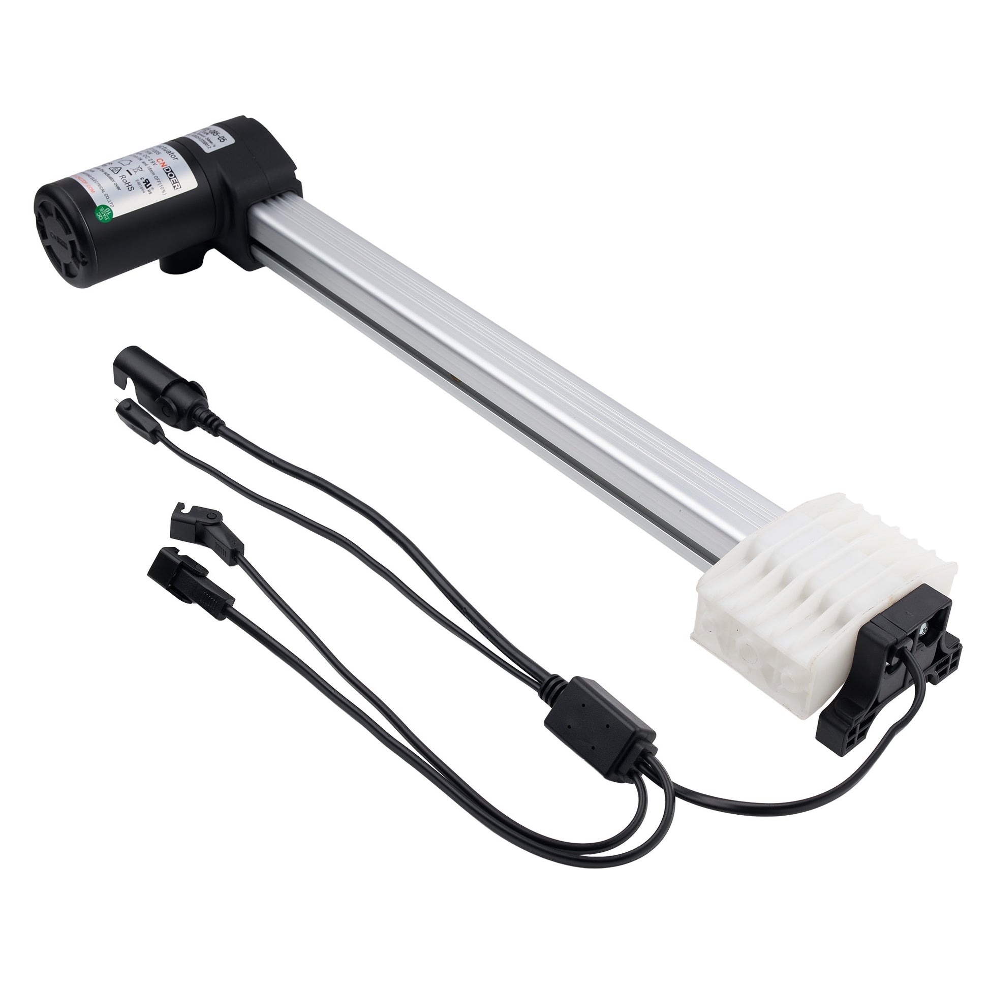 Light fixture with cables and connectors on a white background
