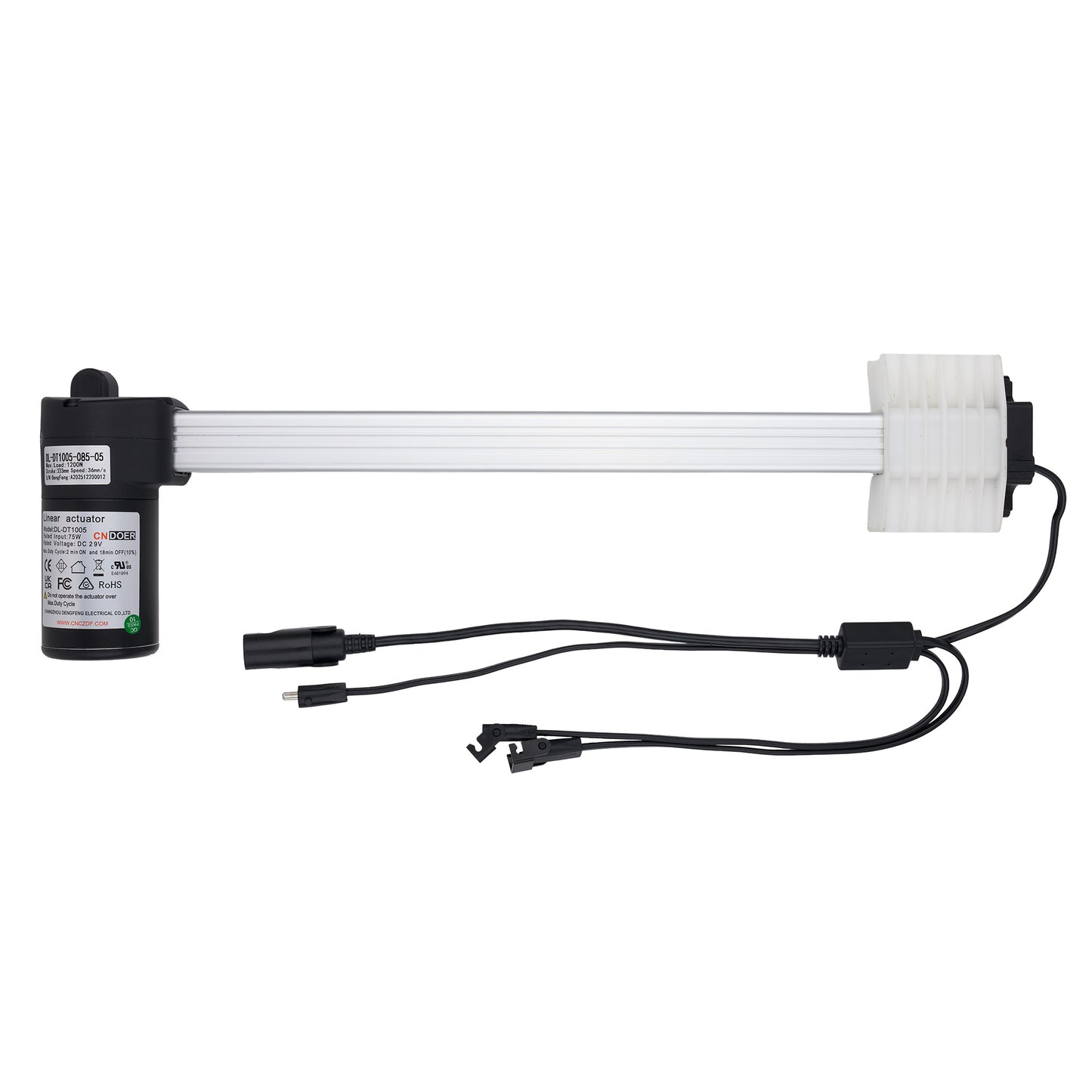 Aquarium pump with white tubes and black connectors on a white background